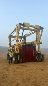 BESS Battery carrier onsite in South Australia